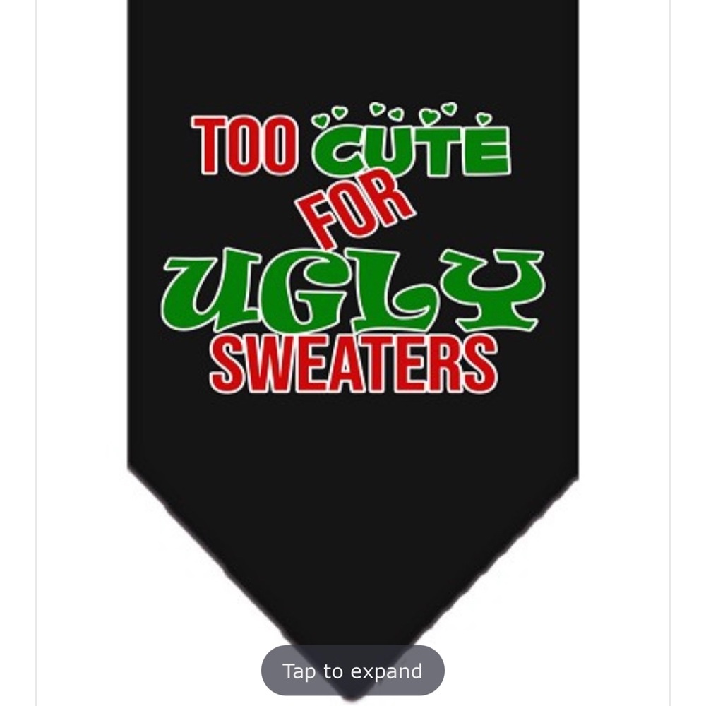 Too Cute Christmas Dog Bandana Small Large
